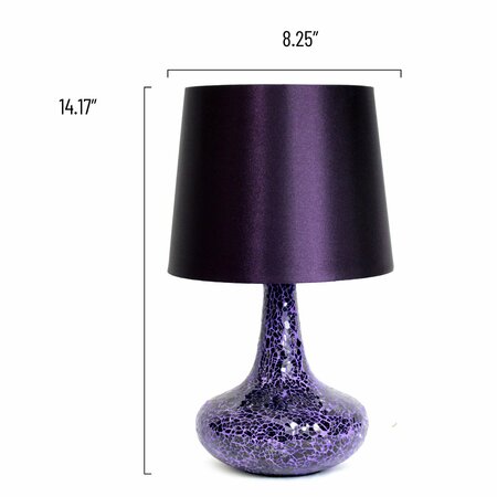 Creekwood Home 14.17-in. Patchwork Crystal Glass Table Lamp, Purple CWT-2016-PR